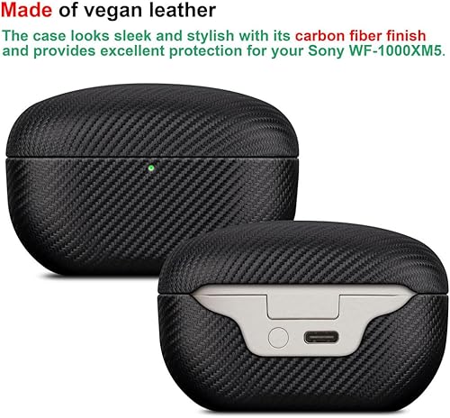 Miniatura 2 de LOPIE Funda compatible con WF-1000XM5, hecha a mano, totalmente envuelta en piel curtida vegetal, para auriculares Sony WF1000XM5 (2023), funda