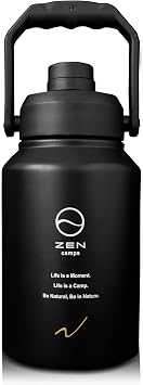 ZEN Camps Ice Jug Thermo Jug Ice Container Heat and Cold Retention Camping Outdoor Vacuum Insulated Structure 1.9L 2 Quarts 3.8L 4 Quarts Wide Mouth Half Gallon