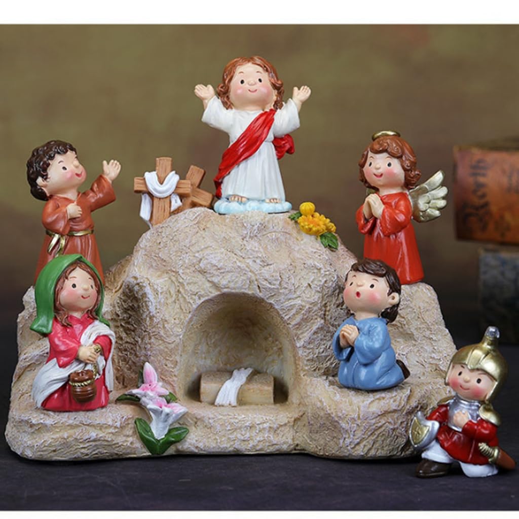 Miniaturowe figurki świąteczne zmartwychwstania z wyświetlaczem LED