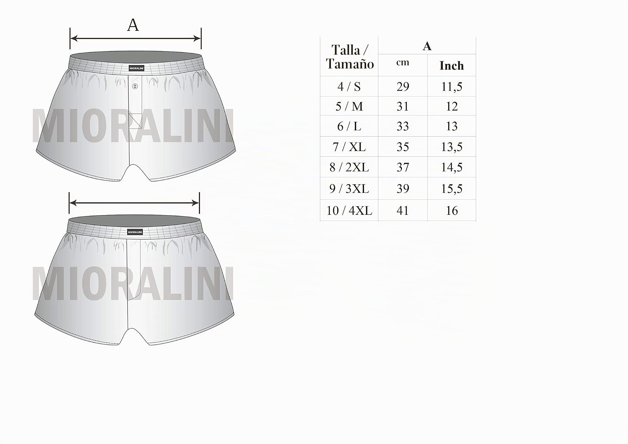 MioRalini 10 Calzoncillos con y sin intervención y botón, 100% algodón Suave Talla 4-10