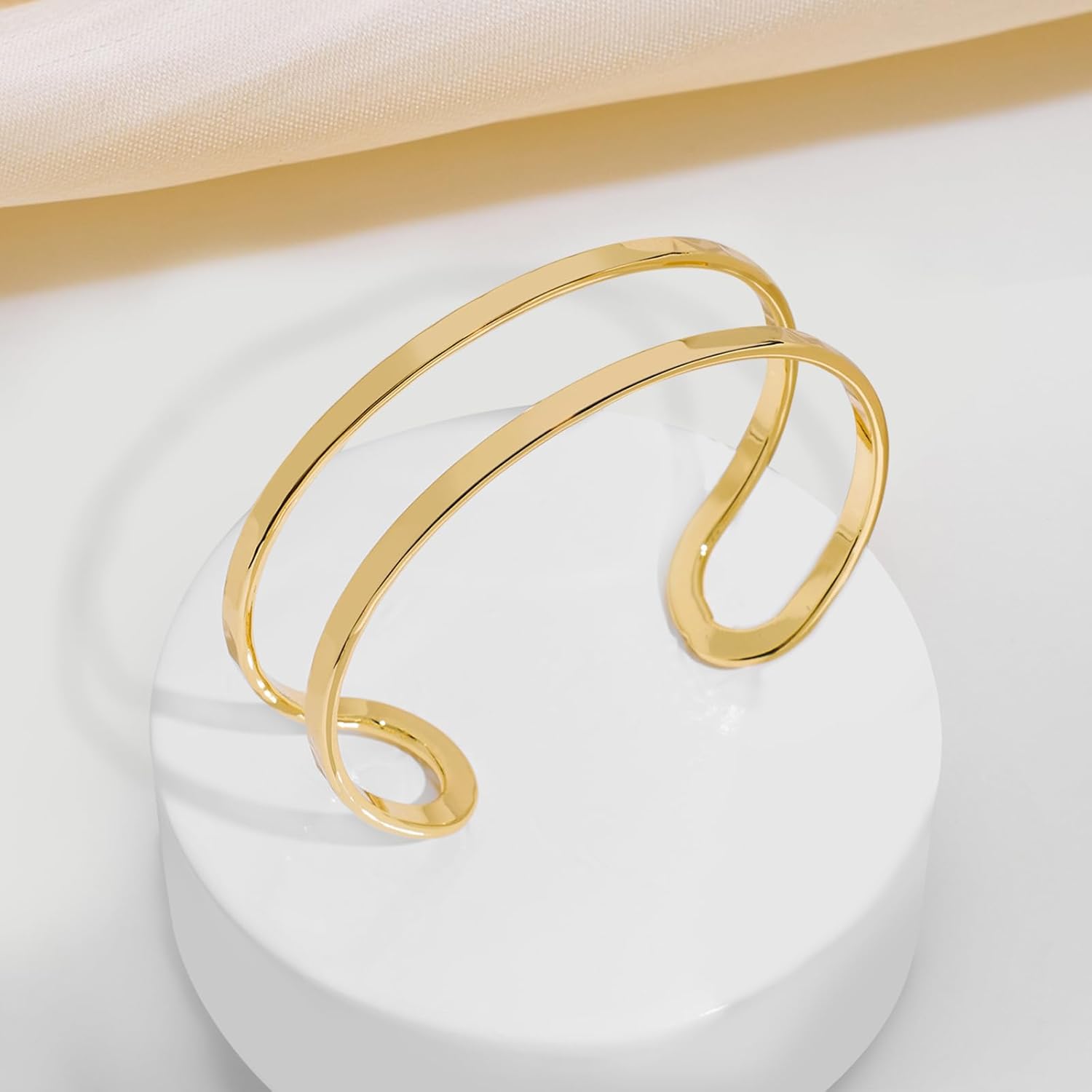 Gold Silver Cuff-Bracelets for Women Hollow Wide Open Bangle Bracelets - Image 5