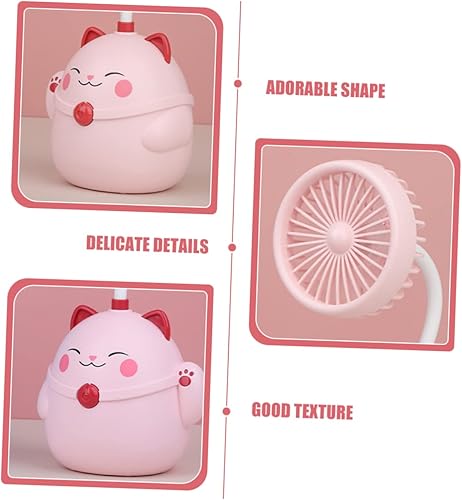 Miniatura 8 de Abaodam Ventilador de gato con soporte para bolígrafo, mini ventilador portátil, ventilador portátil de mano, pequeño ventilador de escritorio USB,
