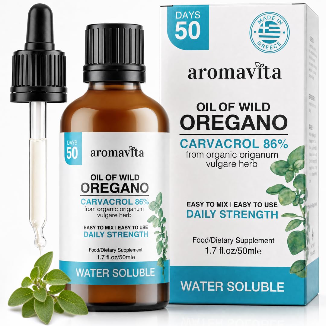 Water-Soluble Wild Oregano Oil Drops, 86% Carvacrol, 1.7 fl oz (50 mL)