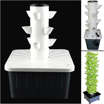 XENITE Hydroponics Growing System DIY Balcony Hydroponic Growing System Detachable Pp Colonization Cups Home Garden Farm Greenhouse Vertical Tower Planters Indoor Garden Color Bianco, Size 2-L