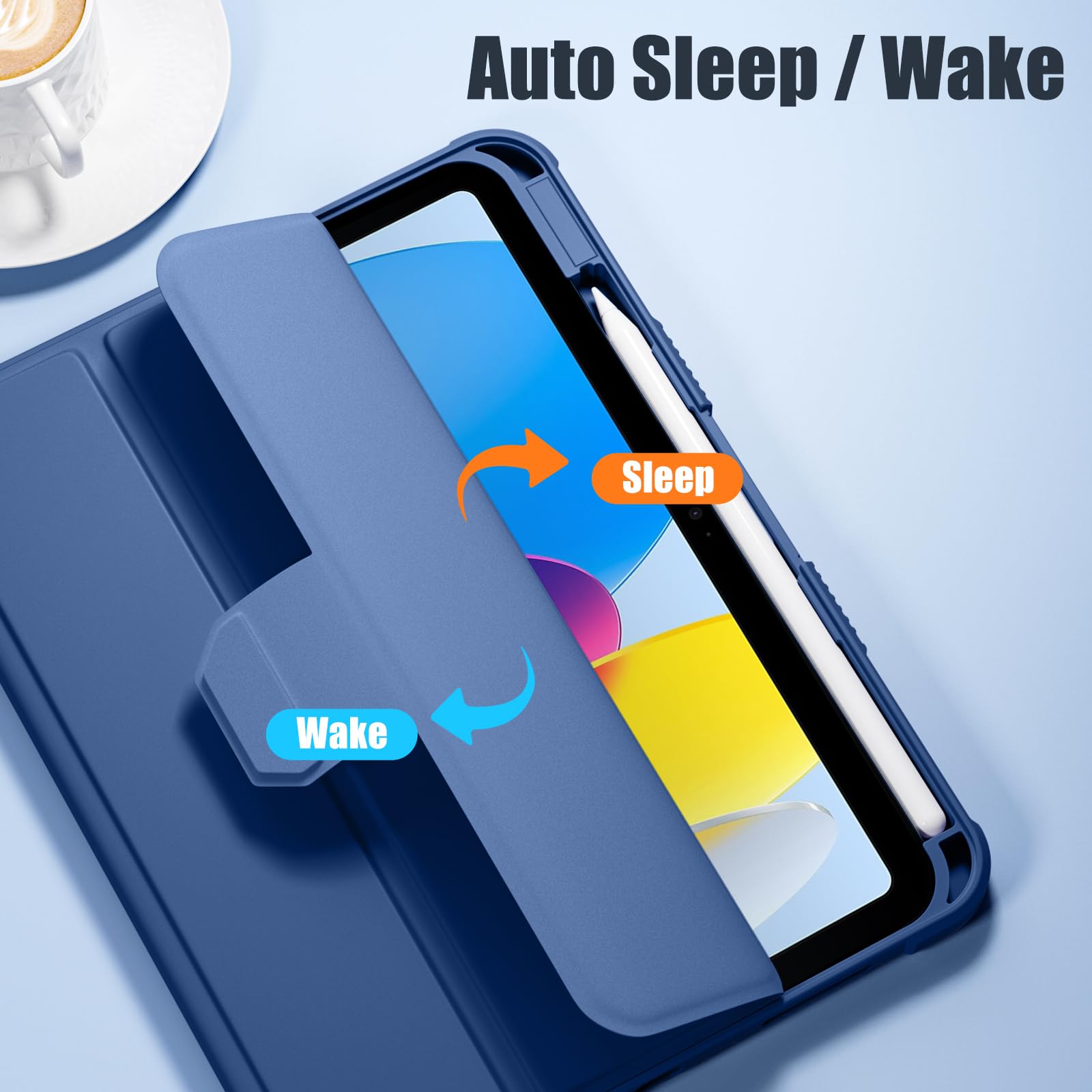 Mastten IPad Case For 11th/10th Gen 11/10.9 Inch - Clear Back Trifold Stand Cover With Pencil Holder