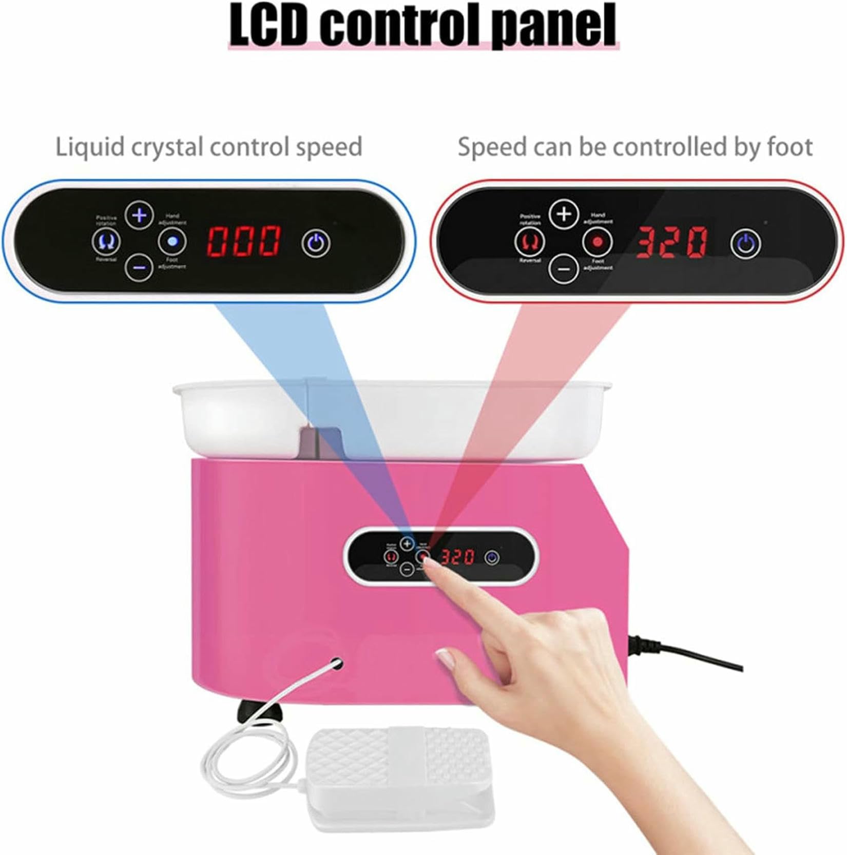 Versione Rosa in Ceramica Elettrica Strumenti di Ceramica per Ceramiche LCD Rimovibile ABS B Pedale Indipendente per La Fabbrica di Case Scolastiche