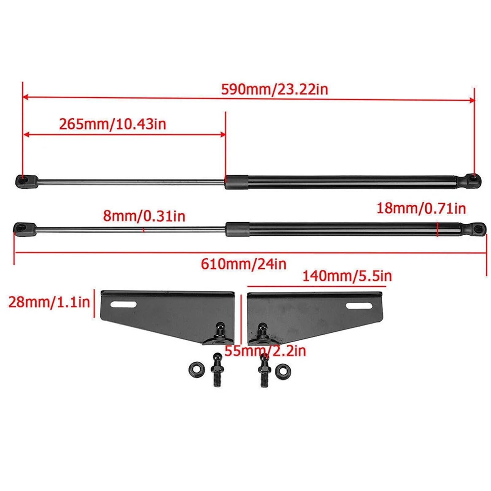 2 szt. amortyzatorów hydraulicznych podnoszących maskę samochodu, amortyzatorów gazowych i akcesoriów Pasuje do Isuzu D-Max Dmax 2020-2022 Gas Struts
