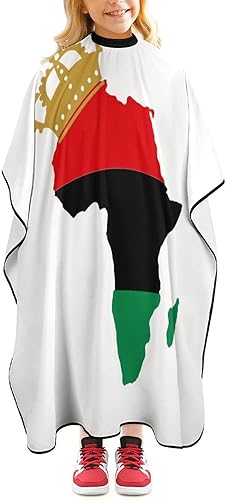 Pan African Pride Kids Haircut Cape Hairdresser Apron with Adjustable Snap Hair Cutting Cover