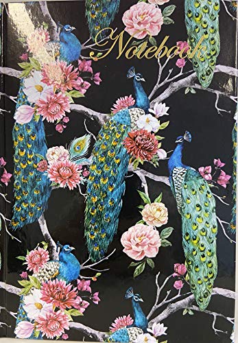 Viceni A5 Hardback Peacock Tree Notebook met gouden folie detaillering en glans afwerking, wit, 450039