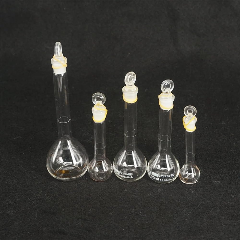 Pallone da laboratorio volumetrico in vetro borosilicato 5/10/20/25/50/200/500/1000 ml con tappo di chiusura Attrezzature da laboratorio