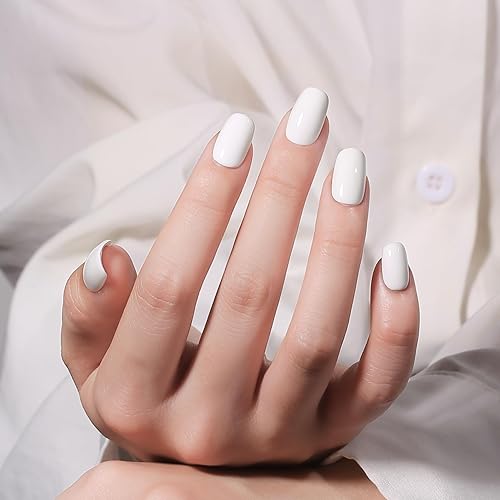 Miniatura 3 de MAYCHAO Esmalte de uñas en gel de 0.5 fl oz, 1 unidad de esmalte de uñas blanco que se absorbe con luz UV LED, arte de uñas, salón de manicura para