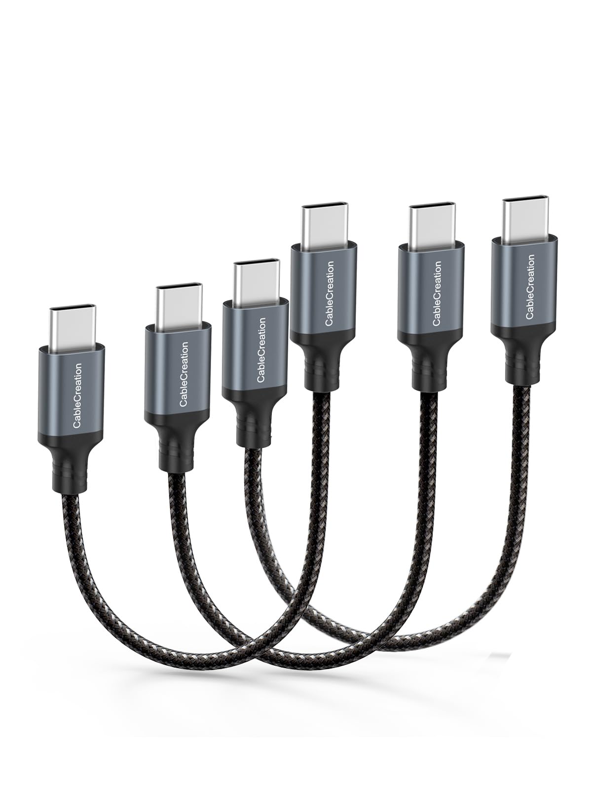 CableCreation Short USB C to USB C Cable 60W [3-Pack, 0.8FT], USB Type C Fast Charging Cable Compatible with iPhone 15 Series, MacBook Pro, iPad Pro