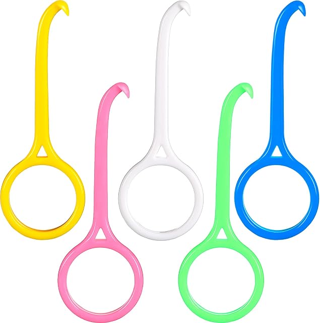 5 Pieces Aligner Removal Tool Retainer Remover Tool Kits Invisiline Chewies and Remover Tool Invisible Aligner Braces Remover Hook for Tooth Cleaning Oral Care (White, Yellow, Pink, Green, Blue)