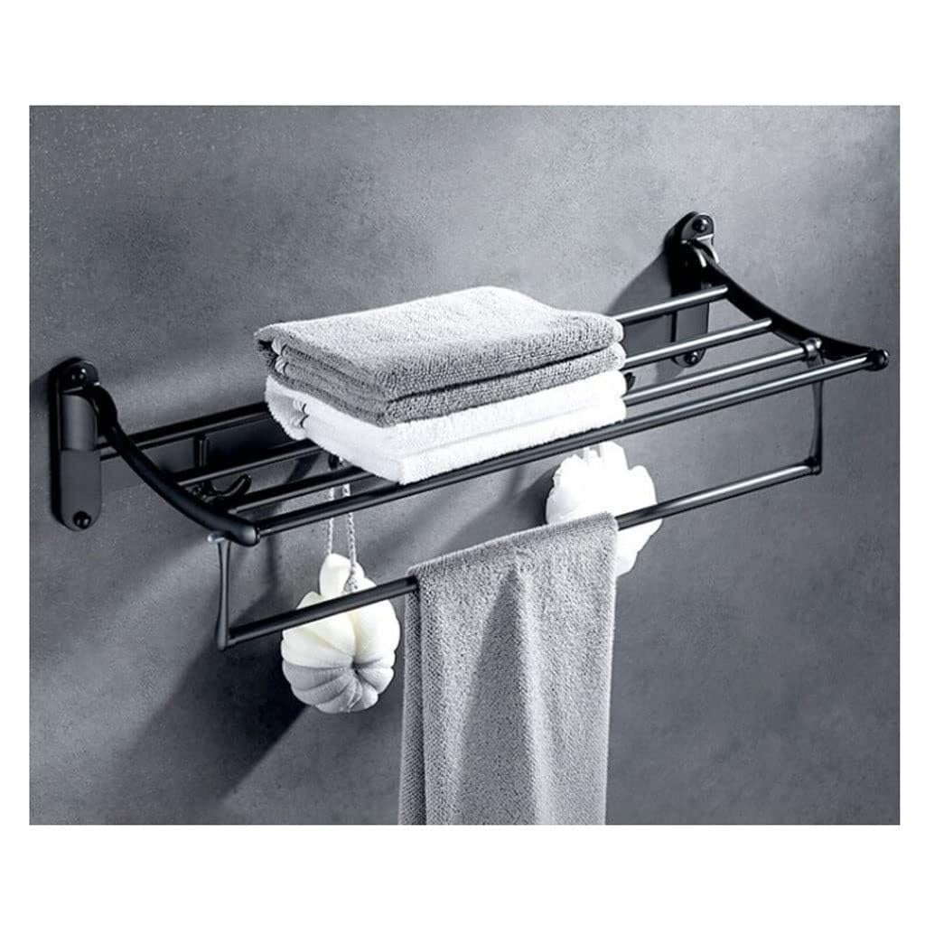 Porte-serviettes mural pliable pour petite salle de bain et linge de douche toujours à portée de main