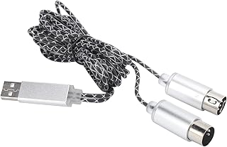 Weikeya USB Cord Adapter, Electronic Drum MIDI Cable MIDI To USB Cable USB TPE Sheath Electronic Organ Music Editing Cable for Editing Recording for Piano Keyboard