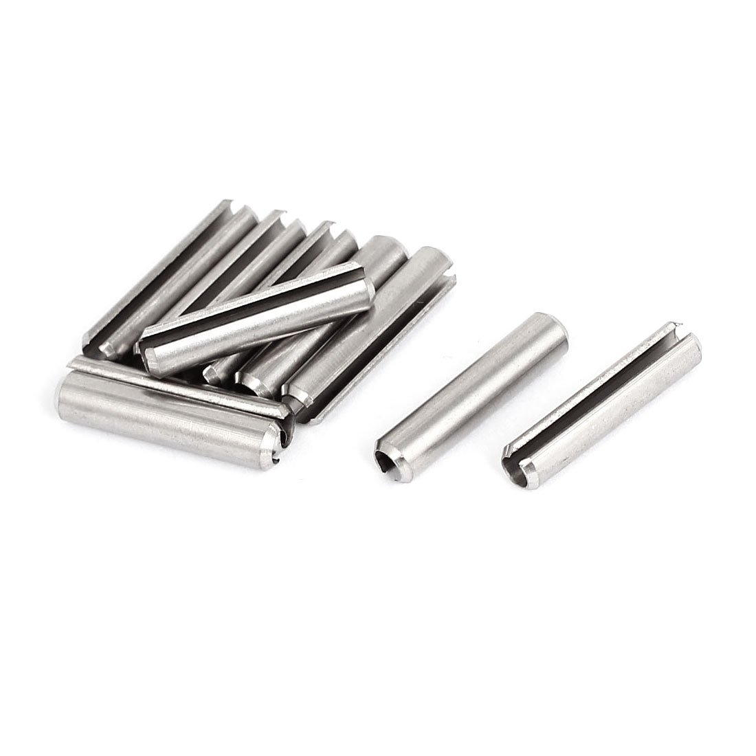 Aexit M5x25mm 304 Clamps Stainless Steel Split Spring Roll Dowel Pins Strap Clamps Fasteners 10Pcs