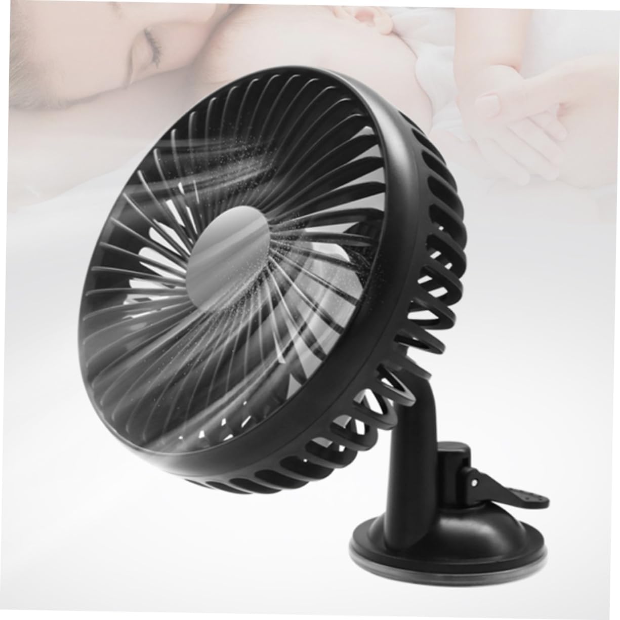 3 pcs Portable Mini USB Car Fan Adjustable Low Noise Fan for Summer Cooling Cars Lightweight and Compact Design for Various Vehicles and USB Rechargeable Black