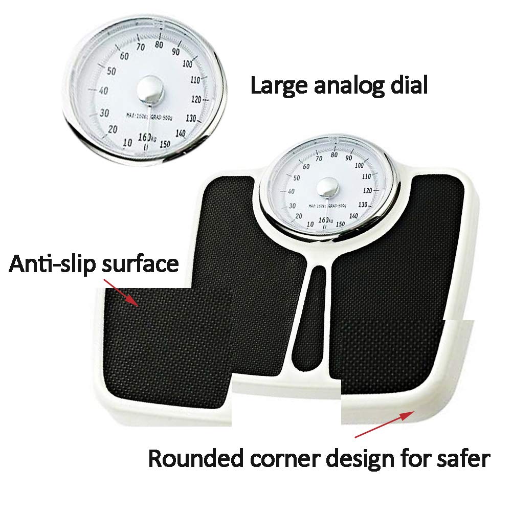 Mechanical Analog Scale, Digital Bathroom Scales - Academy Doctors Style(Black) (Black)