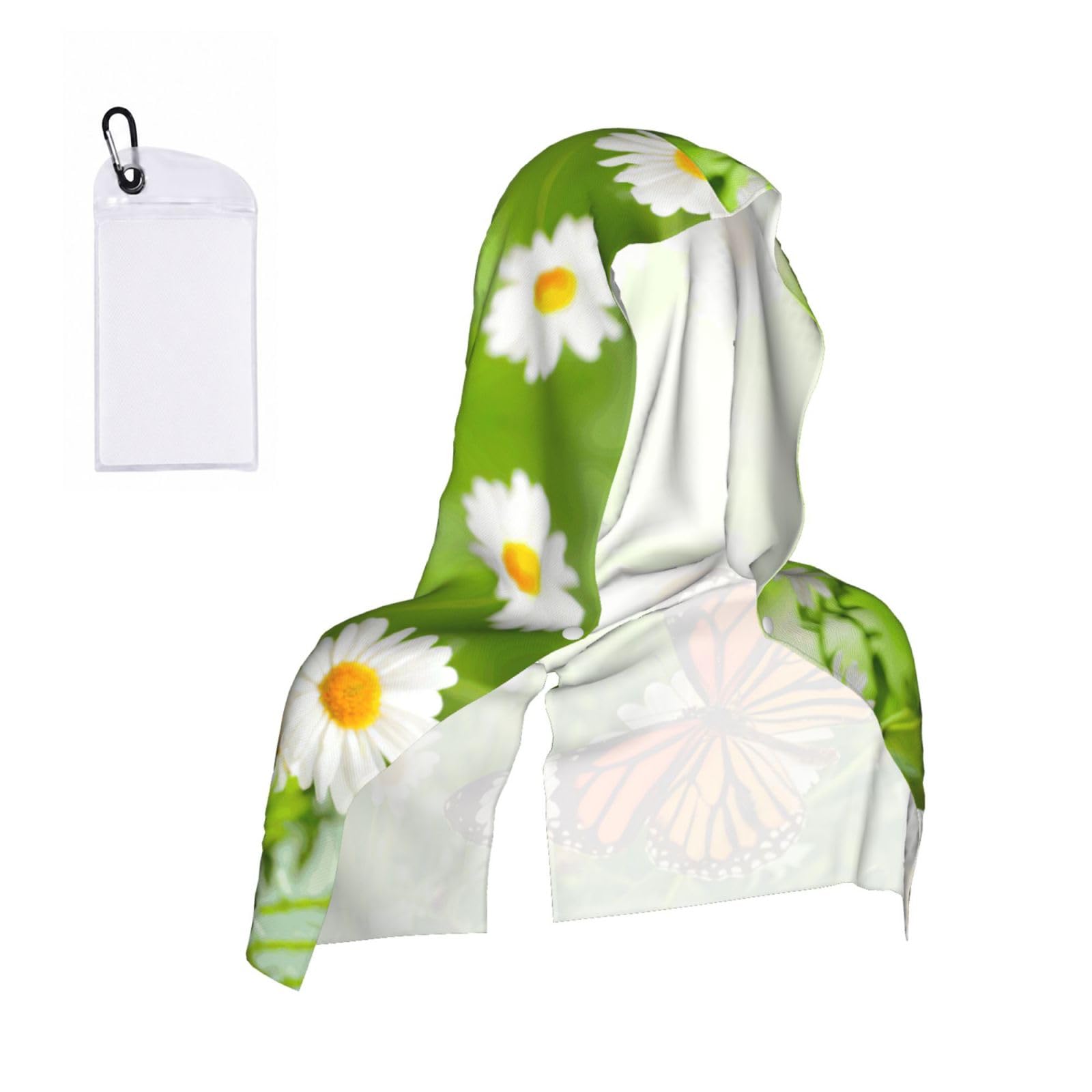 ZYJHYY Butterfly On Daisy Flower Print Unisex Swimming Towel Practical Camping Towel Skin-Friendly Cooling Towel For Workout Training