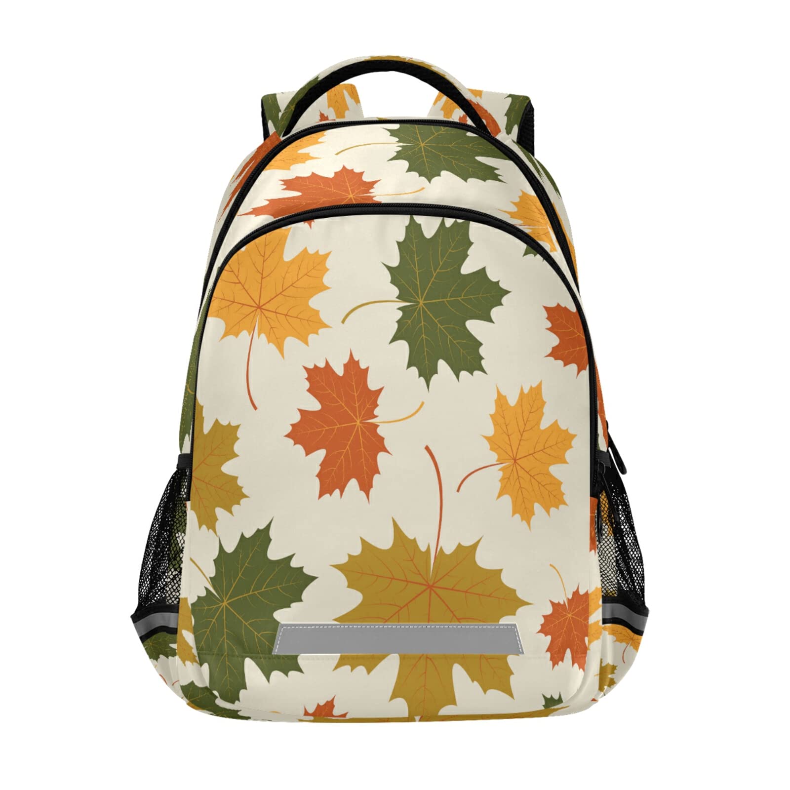 Sac à dos feuille d'érable vert jaune rouge avec compartiments renforcés - 8