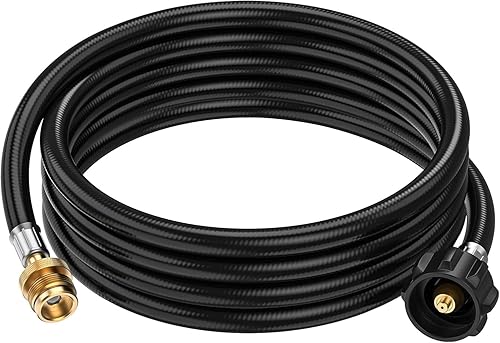 Miniatura 9 de Adaptador de Manguera de Propano GasXpert de 1 Libra a 20 Libras, Manguera de Tanque de Propano de 4 Pies Compatible con Barbacoa