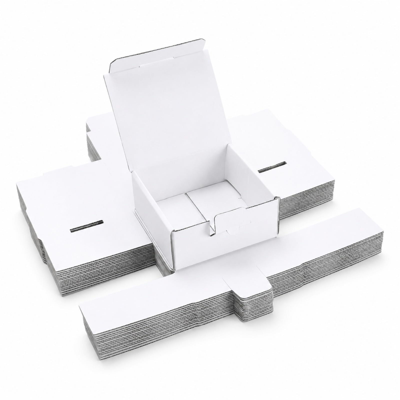 LineKap Small Shipping Boxes 3.5 x 3.3 x 1.6 Inches 10 Pack White Corrugated Cardboard Gift Boxes for Mailing, Packaging and Storage