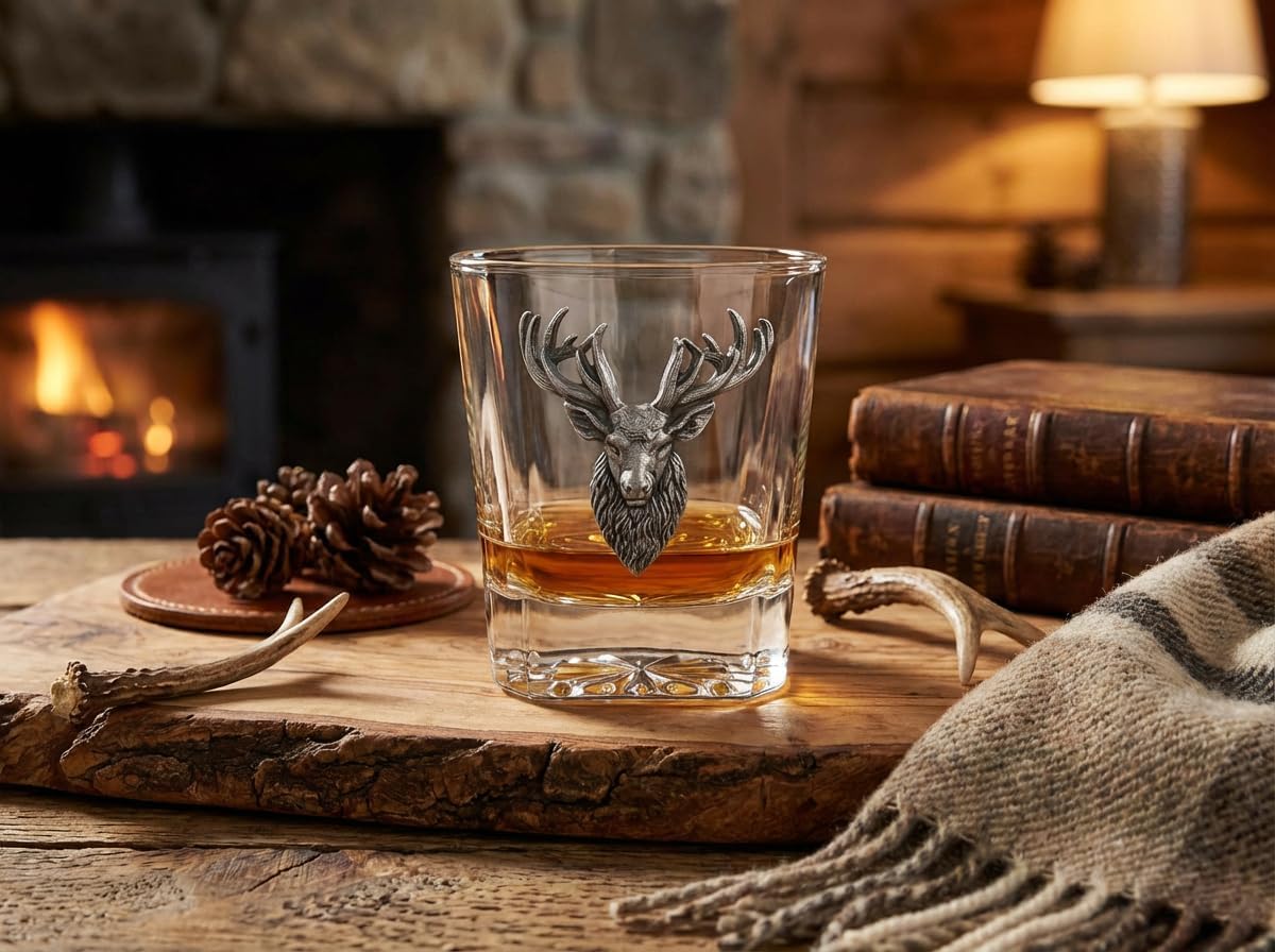 Badger N Bow Elk Aged Pewter Whiskey Glass, 11 oz, Farmhouse Style - Image 8