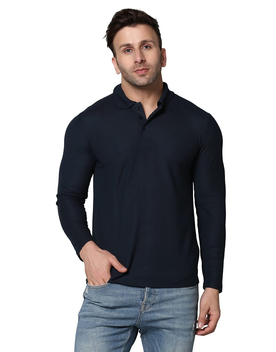 INKKR Men’s Solid Full Sleeve T-Shirt | Comfortable Stylish Long Sleeve Tees for Men