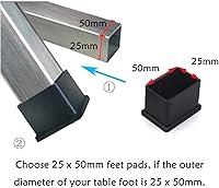 Vista 5 de Antrader 4 almohadillas de goma de PVC para patas de silla de mesa, almohadillas de goma para patas de silla, protectores de 1 x 2 pulgadas