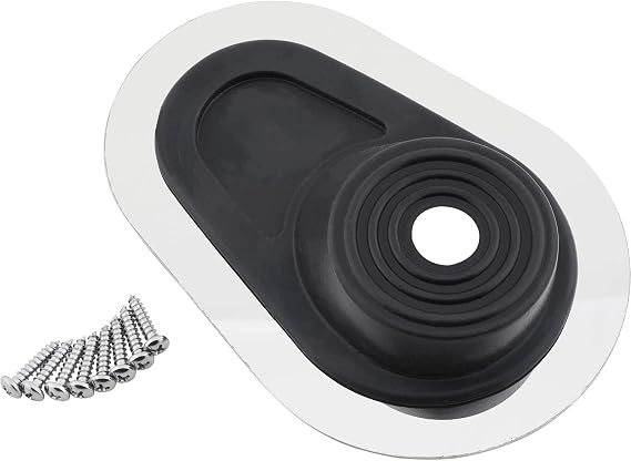 Speedway Motors Steering Column Teardrop Firewall Mounting Boot Seal with Stainless Steel Bezel Universal Fit 3/4 to 2-1/4 Inch Opening Includes Hardware