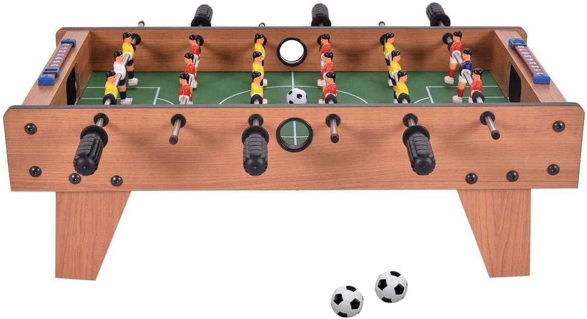 BePrincess Football Tabletop Games Wooden Tabletop Soccer Toy for Kids Adults Hand Soccer Table Set Mini Game Portable Soccer Table for Game Room Arcades Bar Home Party Office Outdoor 37x69x22.5cm