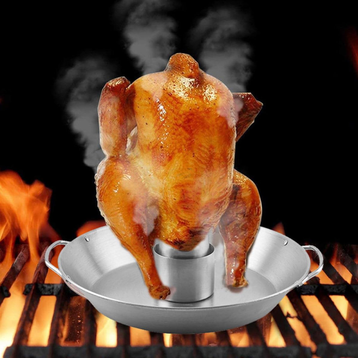 ABOOFAN Soporte Diseño de Asa de Pollo para Acero Inoxidable Parrilla Multiusos Asar para Barbacoa y Horno, Adecuado para Costillar