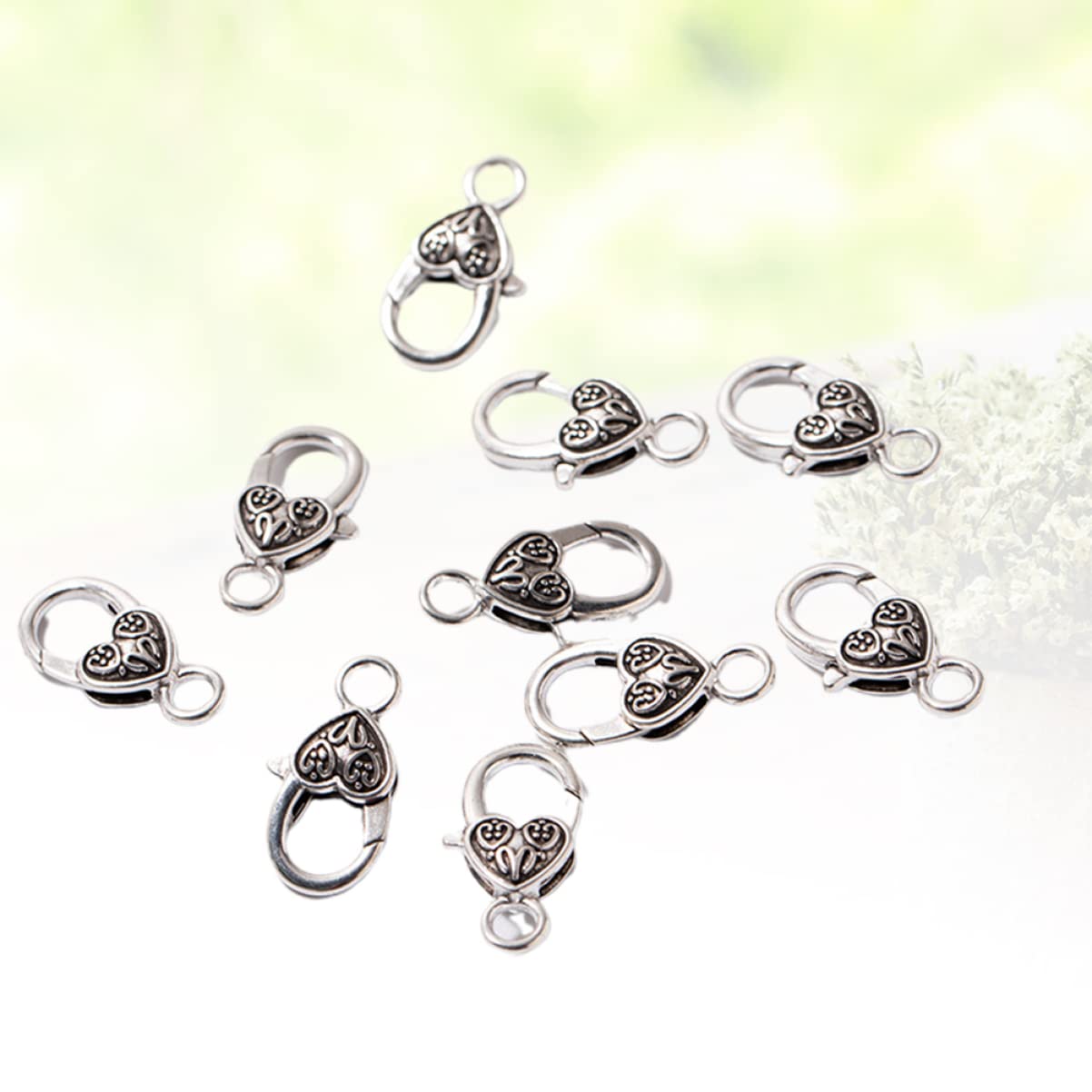Ciieeo 120stücke Antike Silber Legierung Herzförmige Verschlüsse Schmuckzubehör Für Armband Und Halskette Langlebige Und Glänzende Kettenverschlüsse Für Kreatives Basteln