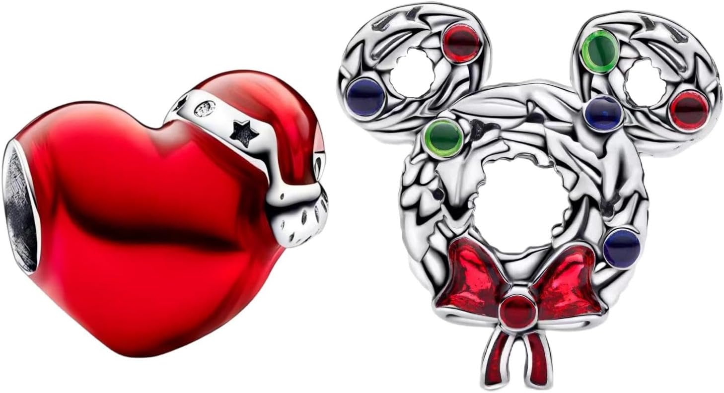 Christmas Fashion Charms Compatible for Bracelets and Necklaces Family Birthday Jewelry Women's Bead Charms Valentine's Day and Halloween Charms