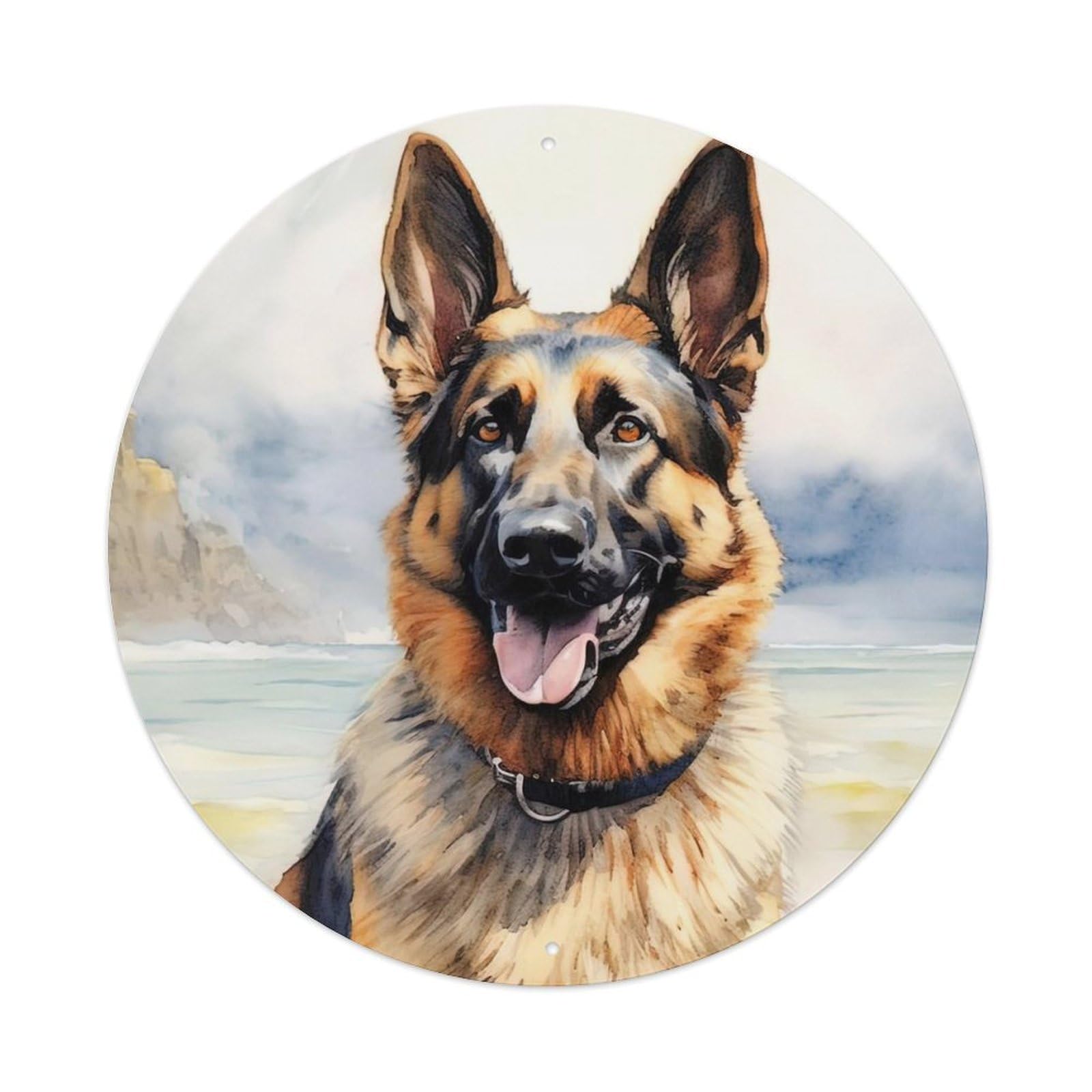 Animal Artwork Sheepdogs by The Sea Metal Tin Sign