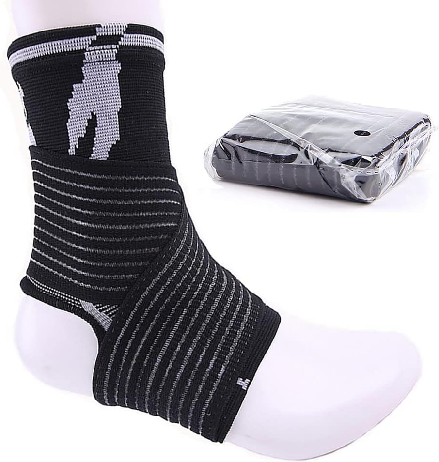 Elastic Bandage Support Ankle Protector for Sport Gym Ankle Brace with Strap Belt Achilles Tendon Retainer Foot Guard (Color : A Size : Free Size)