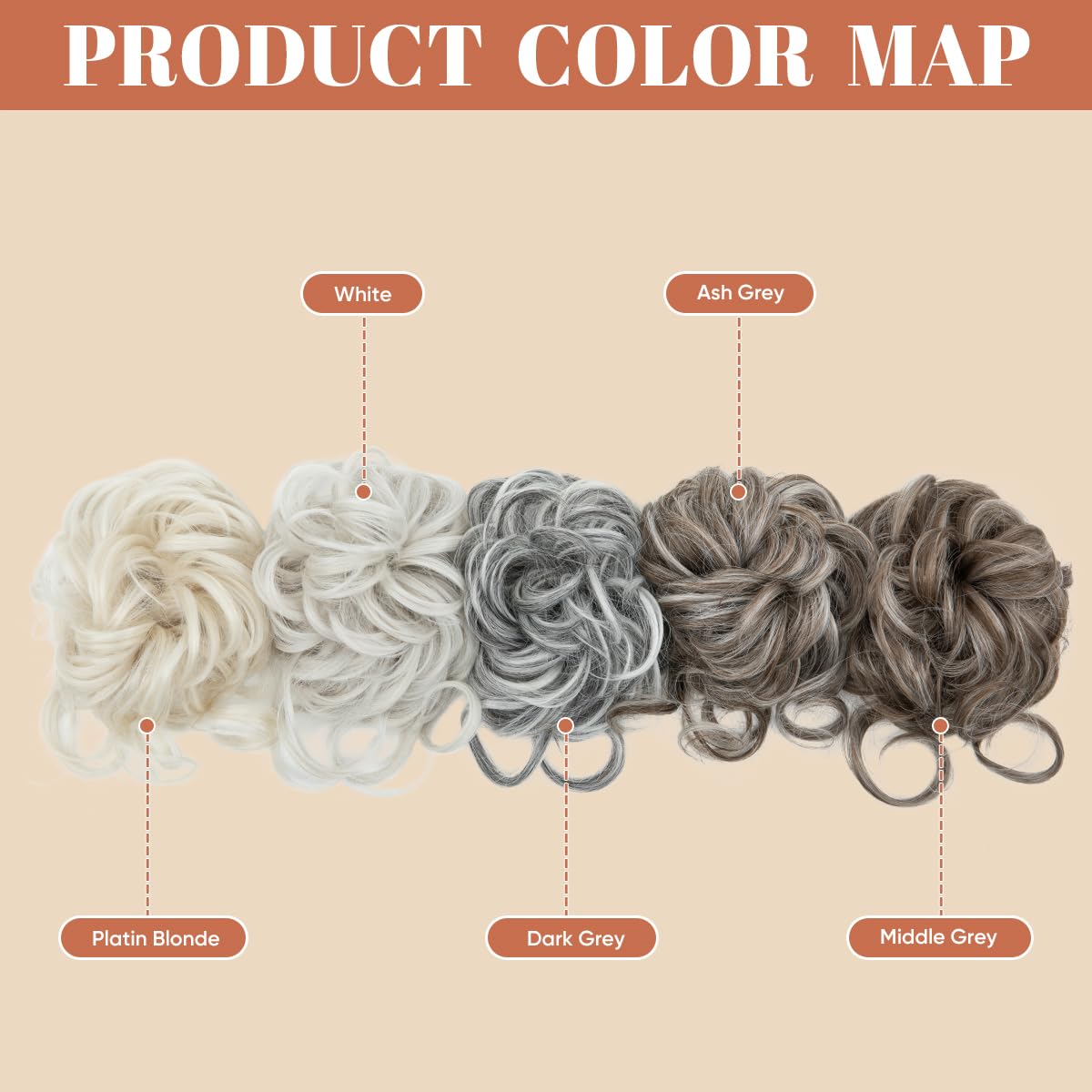 Amazon.com : SARLA 2PCS Grey Messy Bun Hair Pieces for Women 