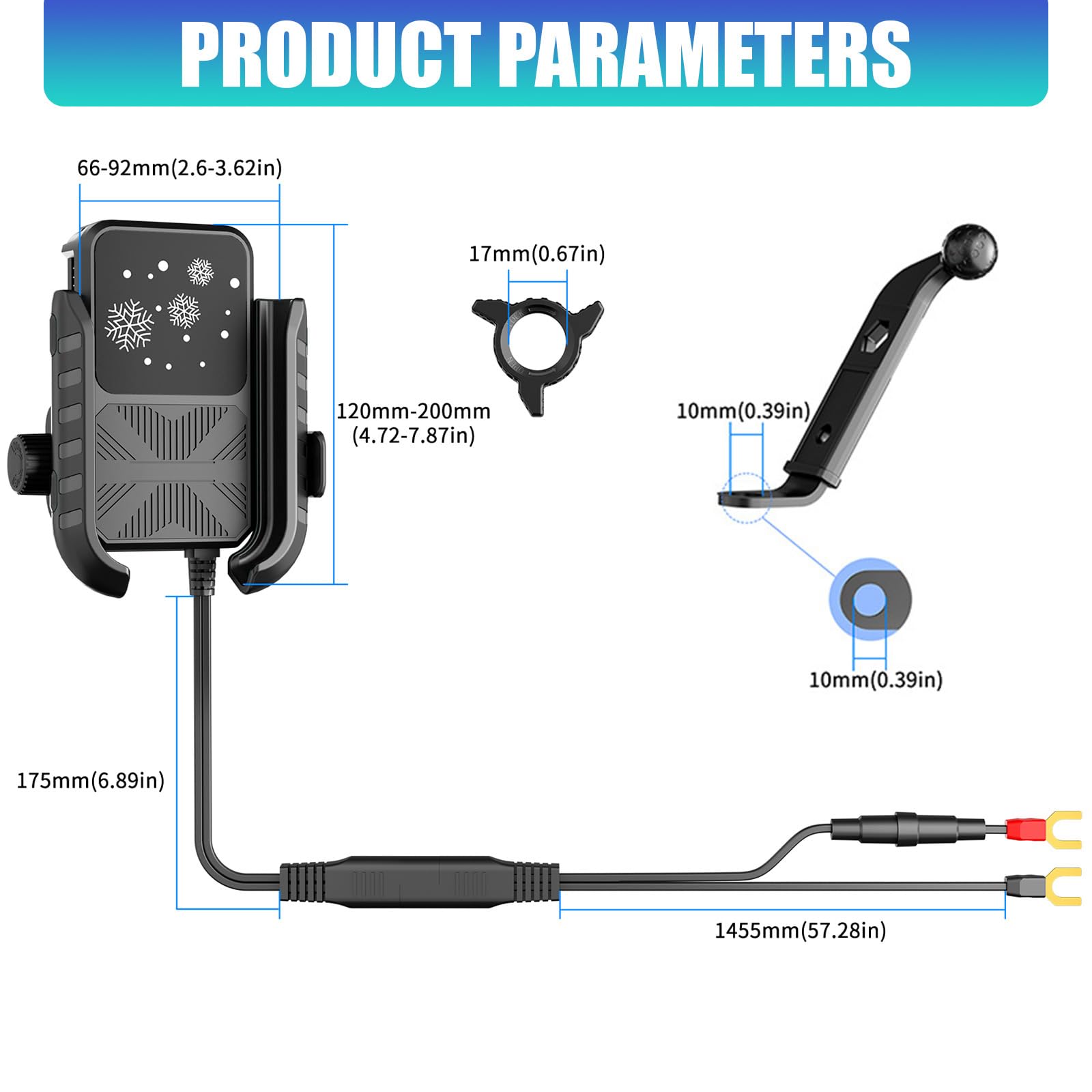 Soporte para teléfono con doble USB, soporte para espejo