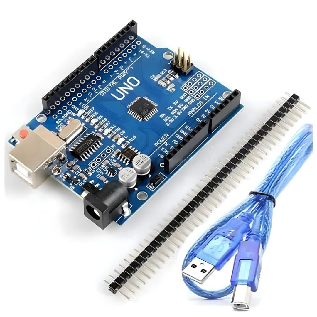 EDO Systems UNO R3 SMD Development Board ATMEGA328PB CH340G Compatible with Arduino IDE (Without USB Cable) – Prototyping Board for DIY Electronics
