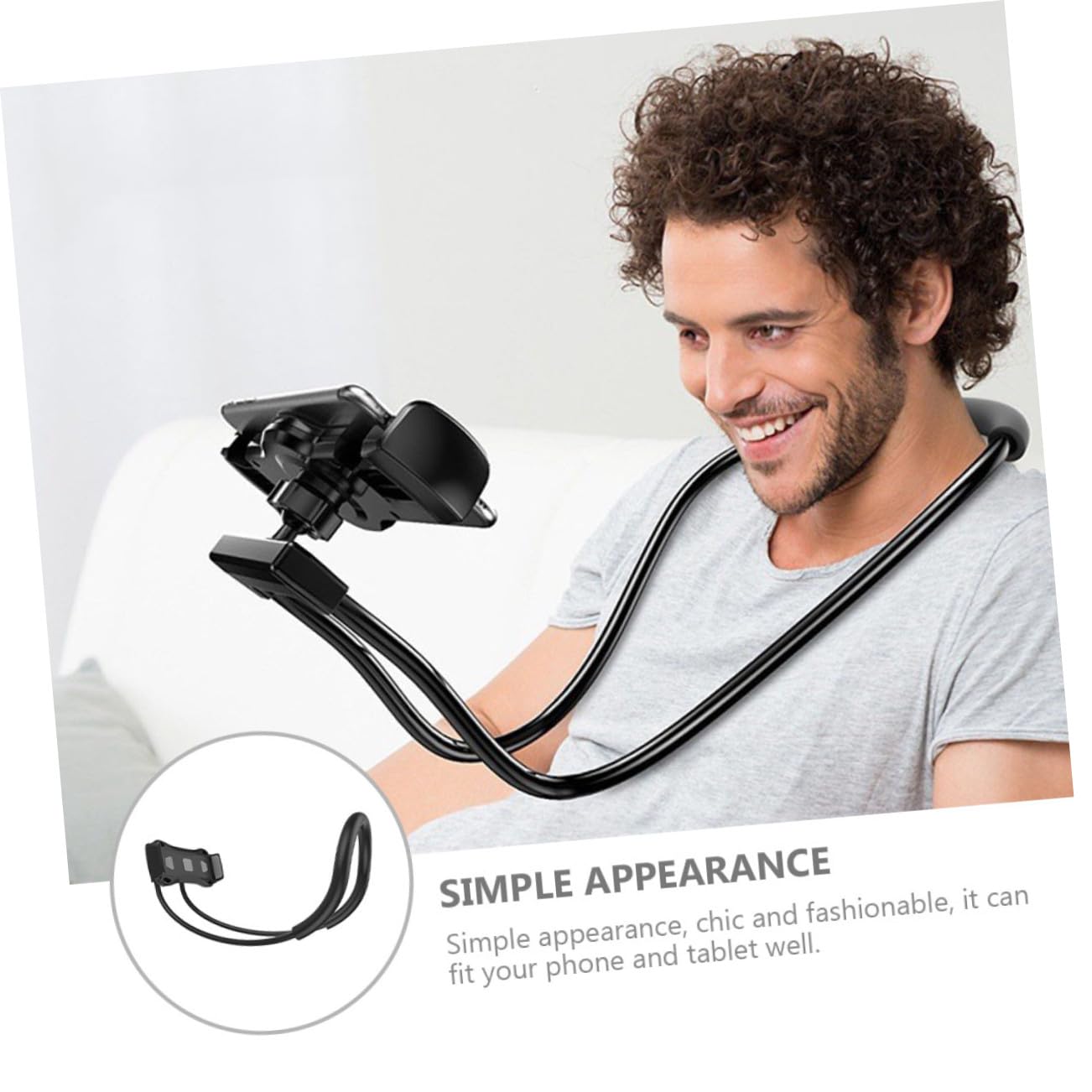 Didiseaon Supporto Cellulare da Collo Flessibile Porta Telefono per Tablet e Smartphone Nero Compatto e Portatile per Videochiamate e Intrattenimento Hands