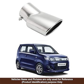 Oshotto Stainless Steel SS-009 Car Exhaust Muffler Silencer Cover Compatible with Maruti Suzuki WagonR 2010 -2021 (Chrome)