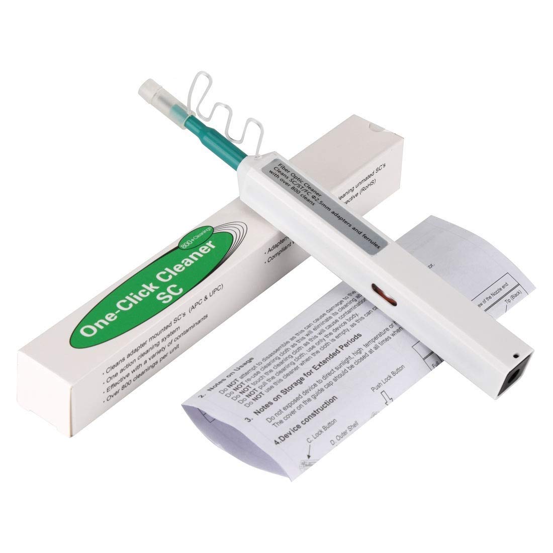 Comm cable Fiber Optic Cleaning Pen, SC/FC/ST 2.5mm Ferrule Connectors Fiber Cleaner, Cleans Over 800 Times