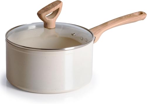 T-fal Revive Ceramic Nonstick 3 Qt Saucepan with Lid, Forged Small Pot