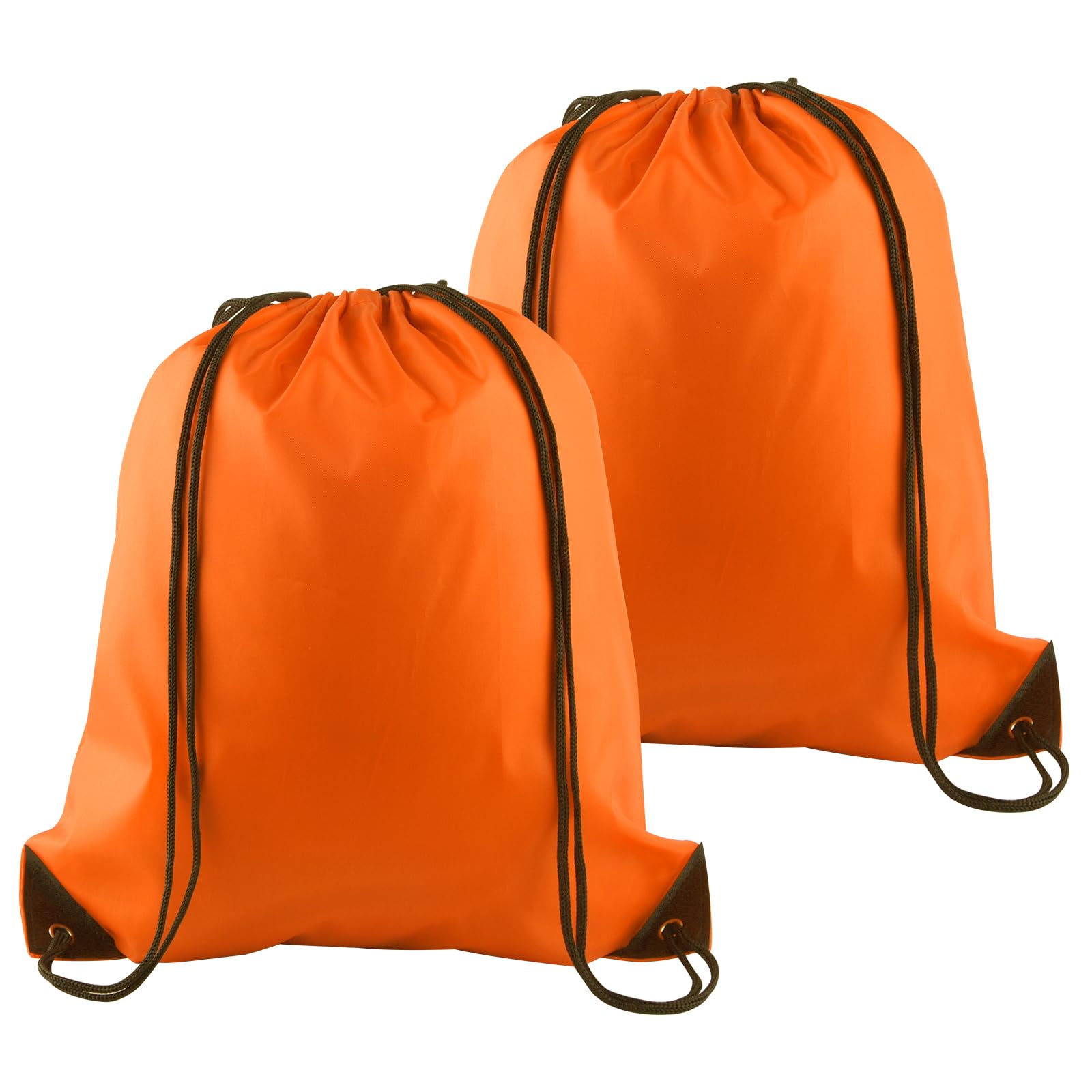 PLULON 2Pcs Drawstring Bags Bulk Orange Drawstring Backpack String Backpack Cinch Sack Sport Gym Backpack Bags for Yoga Traveling Outdoor Sports