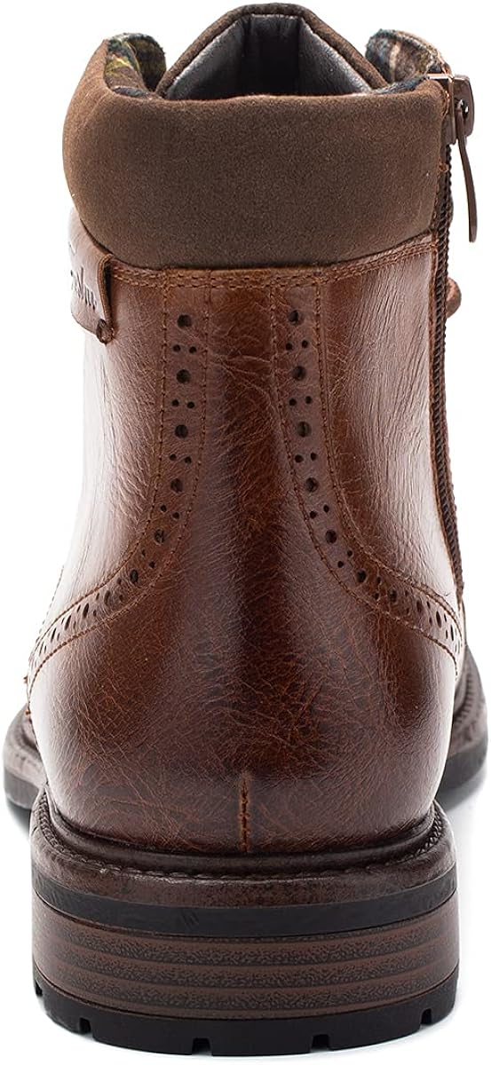  | Temeshu Men's Oxford Ankle Boots Lace-Up Side Zip Fashion Casual Dress Boot Cap Toe Motorcycle Boots MS06 | Shoes