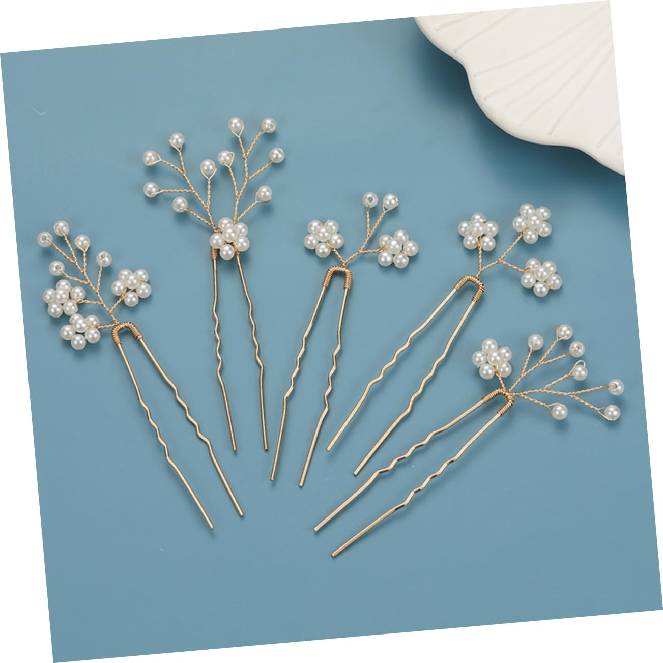 POPETPOP 20stücke Perlen Blumen Haarnadeln Für Hochzeiten Haaraccessoires Für Bräute Und Brautjungfern U-förmige Haarnadeln Mit Strahlendem Für Besondere Anlässe