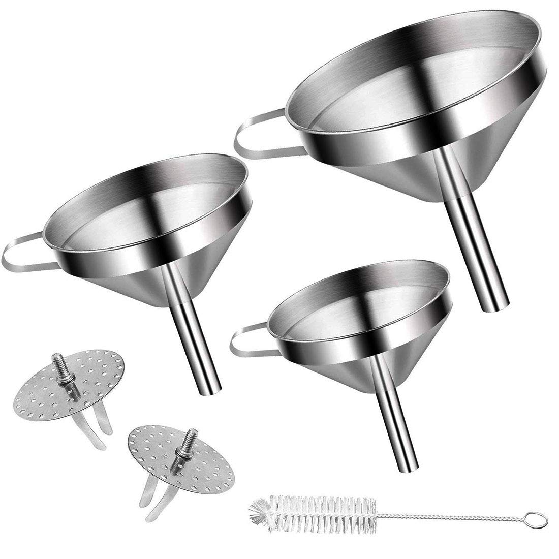 Set 3 Imbuti In Acciaio Inox - Piccoli, Impilabili - Per Liquidi, Spezie, Polveri In Cucina