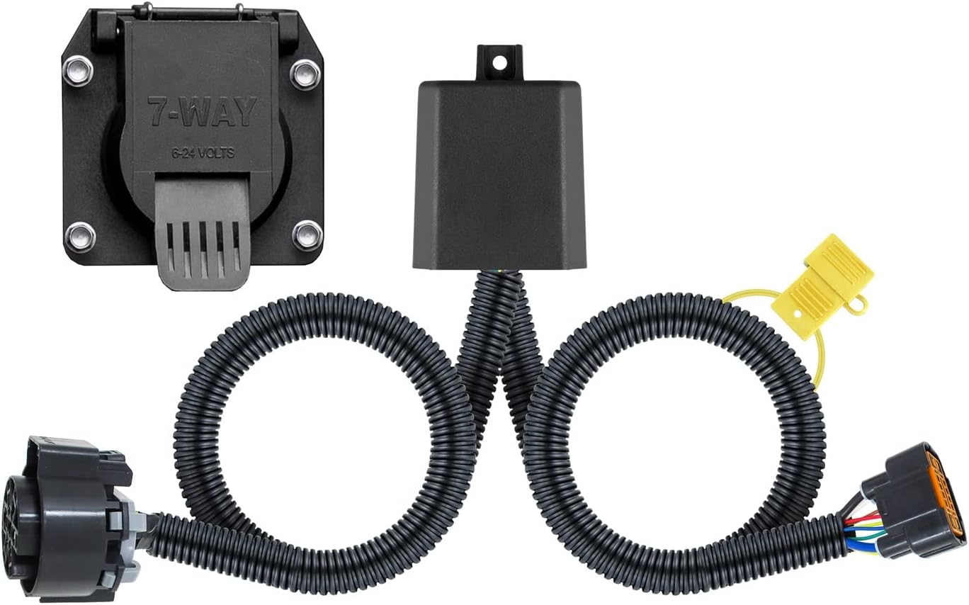 CURT 56466 Vehicle-Side Custom RV Blade 7-Pin Trailer Wiring Harness, Fits Select Hyundai Palisade, Santa Cruz, Kia Telluride