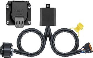 CURT 56466 Custom Wiring Connector; 7-Way Round RV Blade; 7.5 Amps Tail Light Circuit; 5.0 Amps Turn And Brake Circuit;