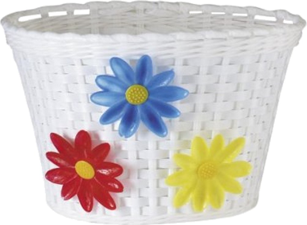 Avenir Flower Bike Basket (White, Medium)